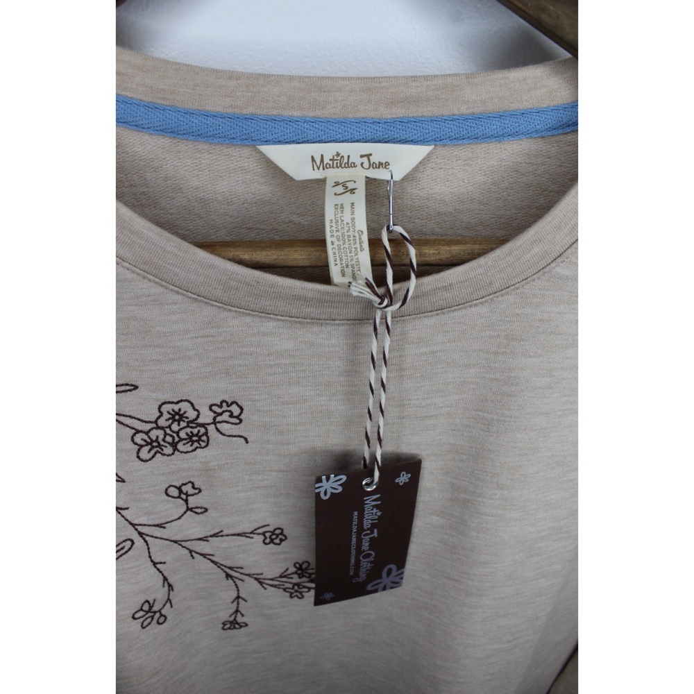Matilda Jane NWT Bohemian Long Sleeve Neutral Top Small - Picture 3 of 7